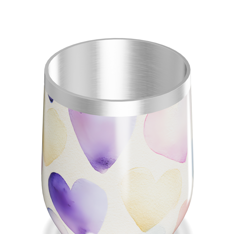 Copo Térmico Slim - Corações Coloridos Aço