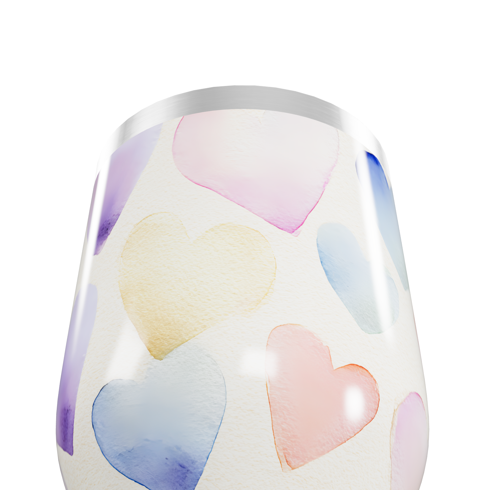 Copo Térmico Slim - Corações Coloridos Aço