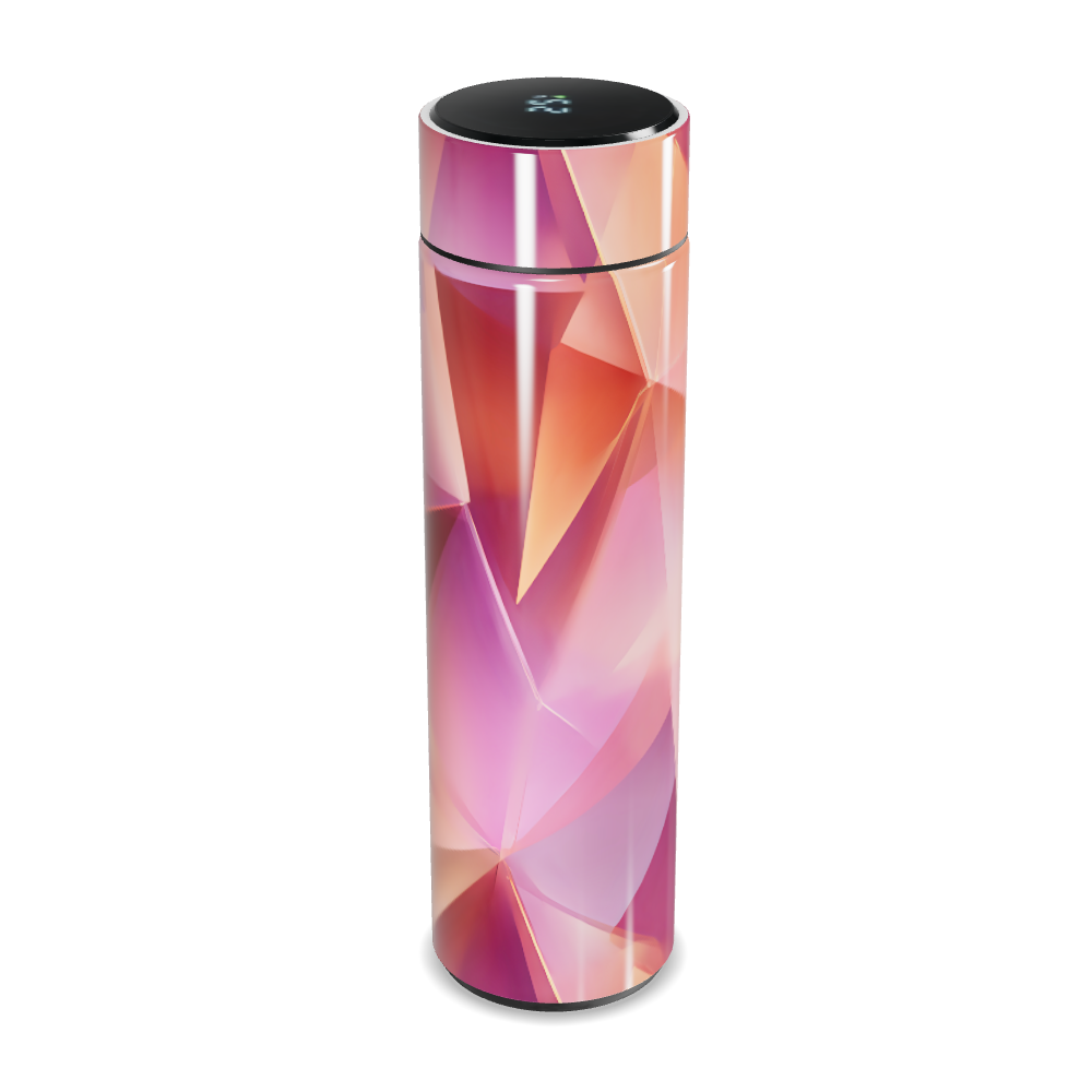 Garrafa Térmica Touch - Estampa Geométrica Rosa