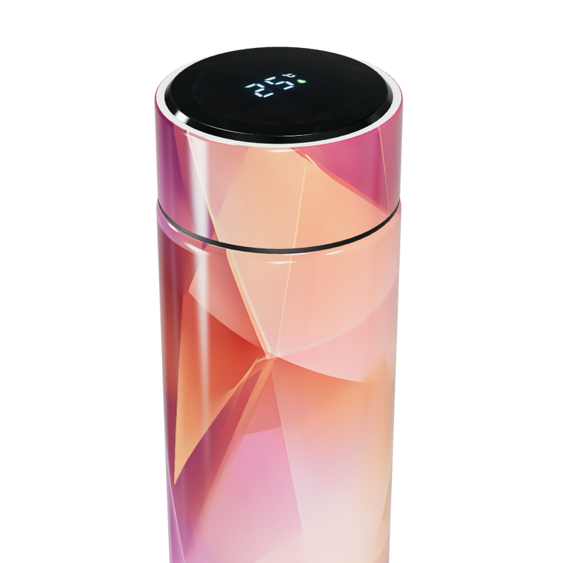 Garrafa Térmica Touch - Estampa Geométrica Rosa