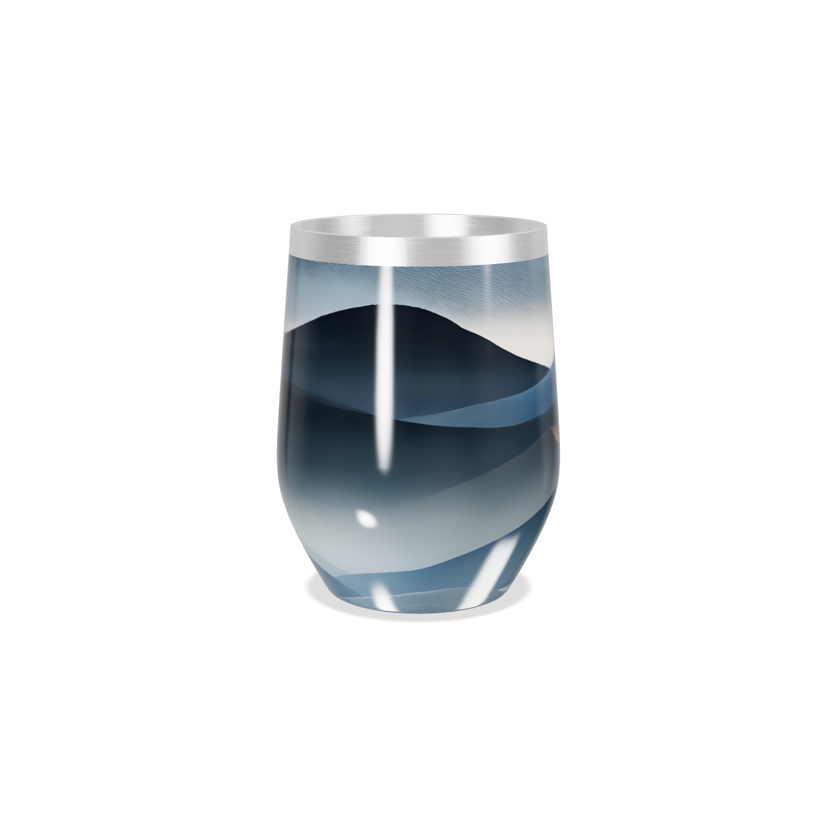 Copo Térmico Slim - Azul Ondas Aço Inox