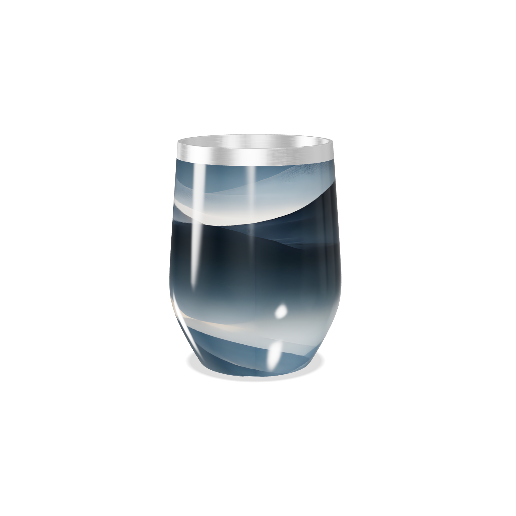 Copo Térmico Slim - Azul Ondas Aço Inox