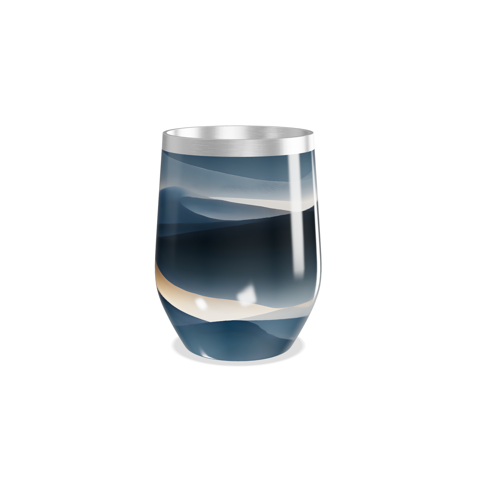 Copo Térmico Slim - Azul Ondas Aço Inox