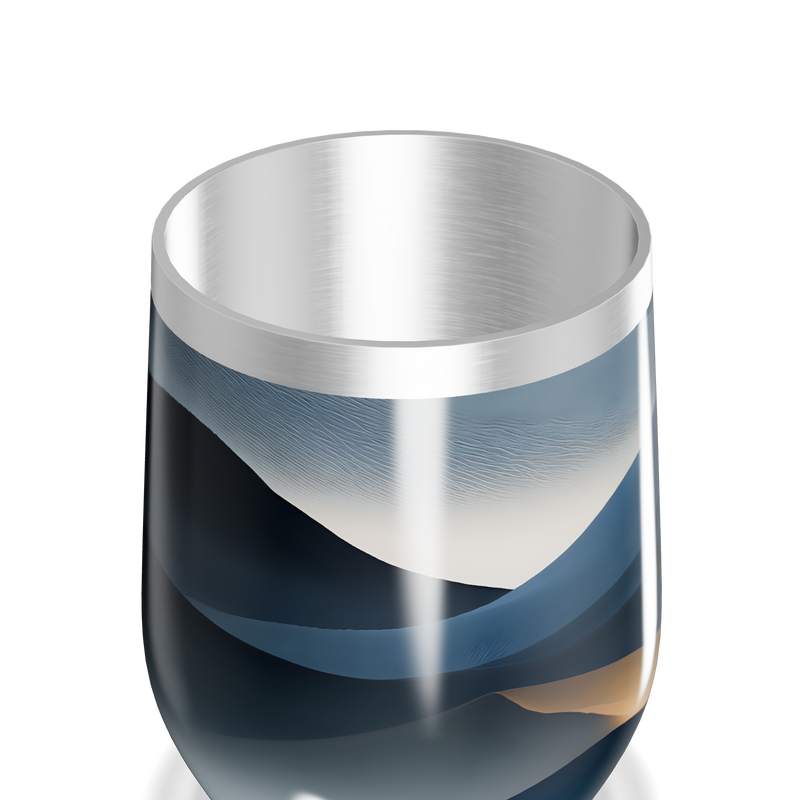 Copo Térmico Slim - Azul Ondas Aço Inox