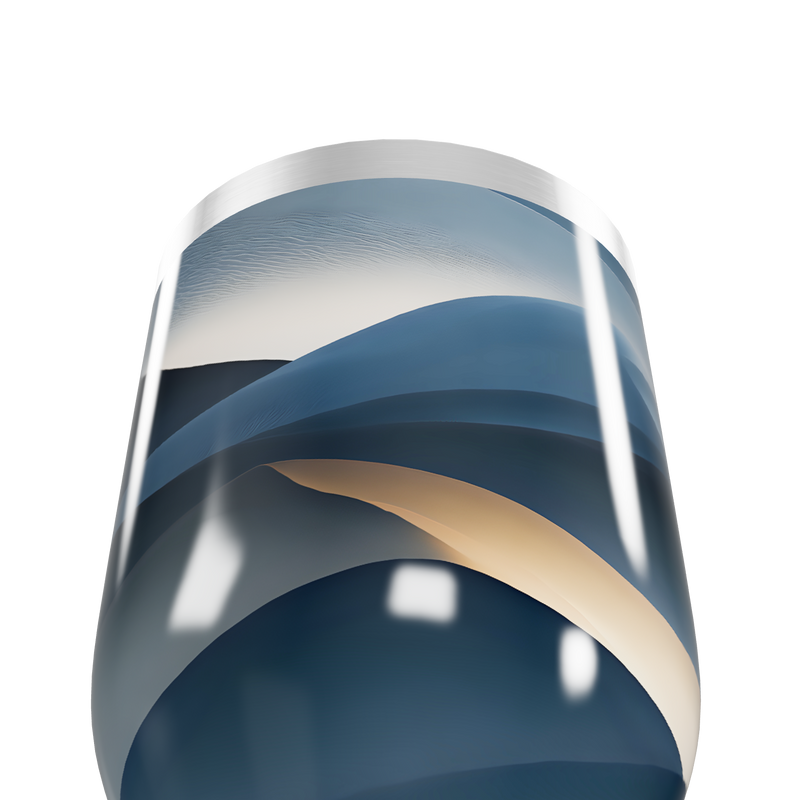 Copo Térmico Slim - Azul Ondas Aço Inox