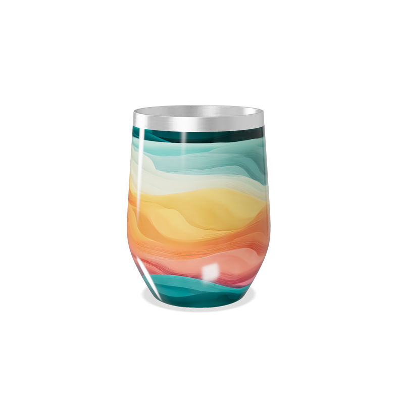 Copo Térmico Slim - Estampa Ondulada Multicolorida