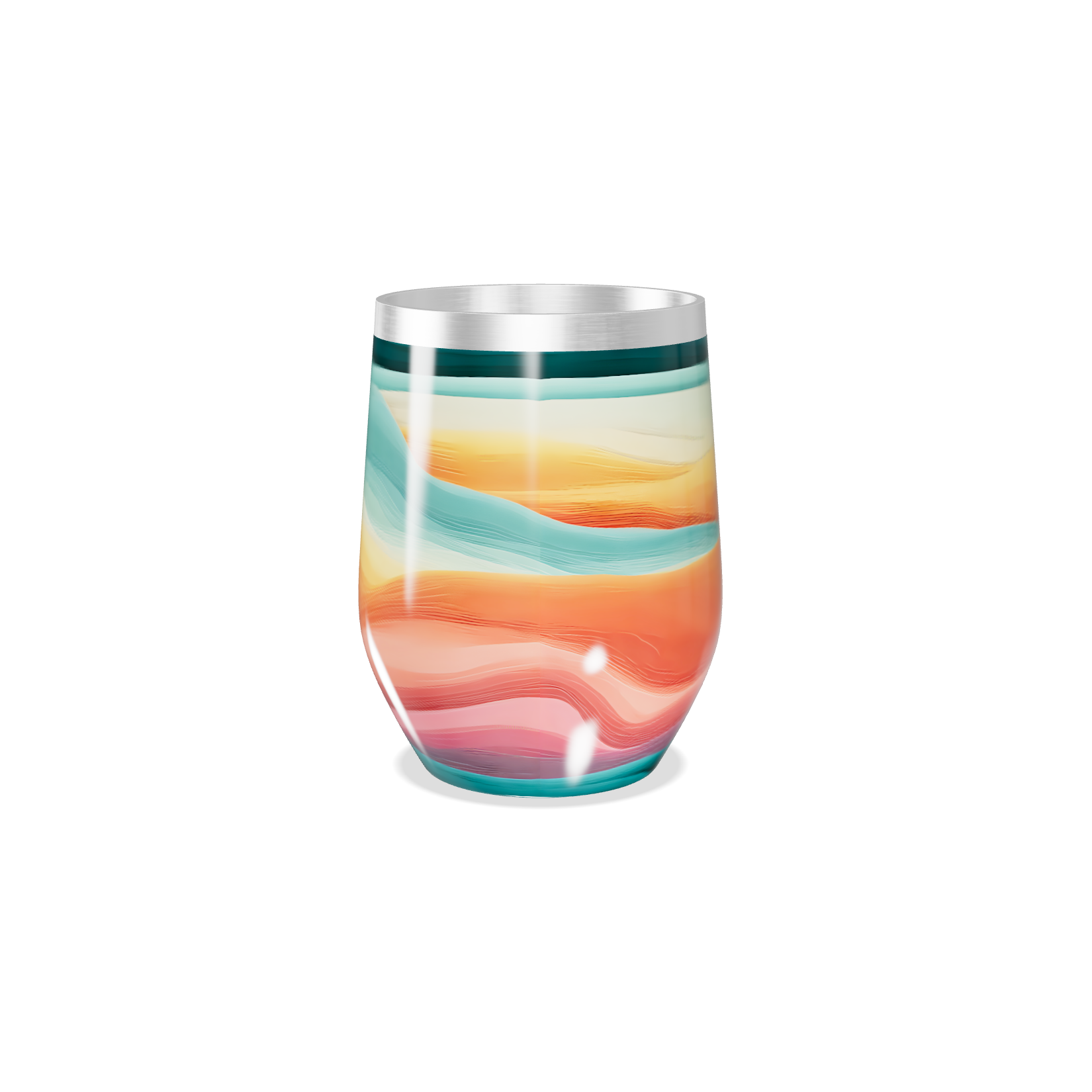 Copo Térmico Slim - Estampa Ondulada Multicolorida