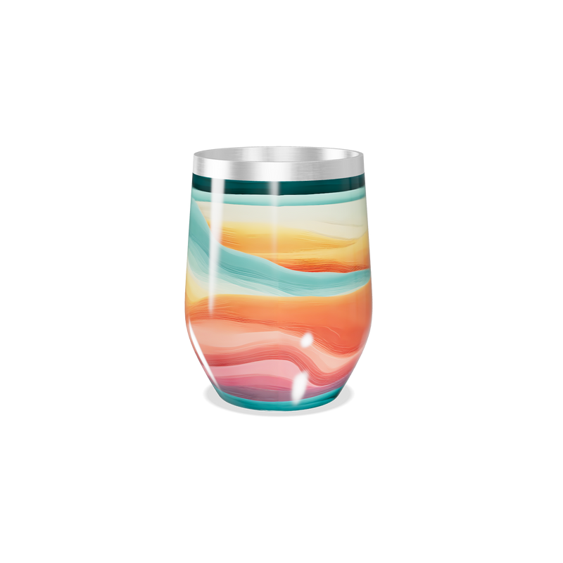 Copo Térmico Slim - Estampa Ondulada Multicolorida