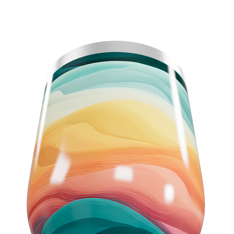 Copo Térmico Slim - Estampa Ondulada Multicolorida