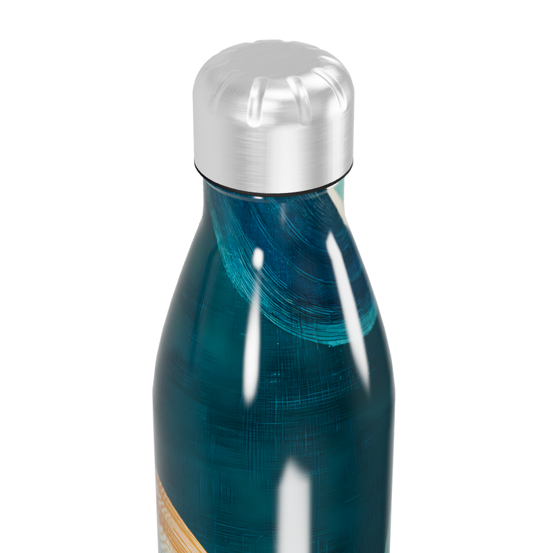 Garrafa Inox - Azul com Estampa Colorida