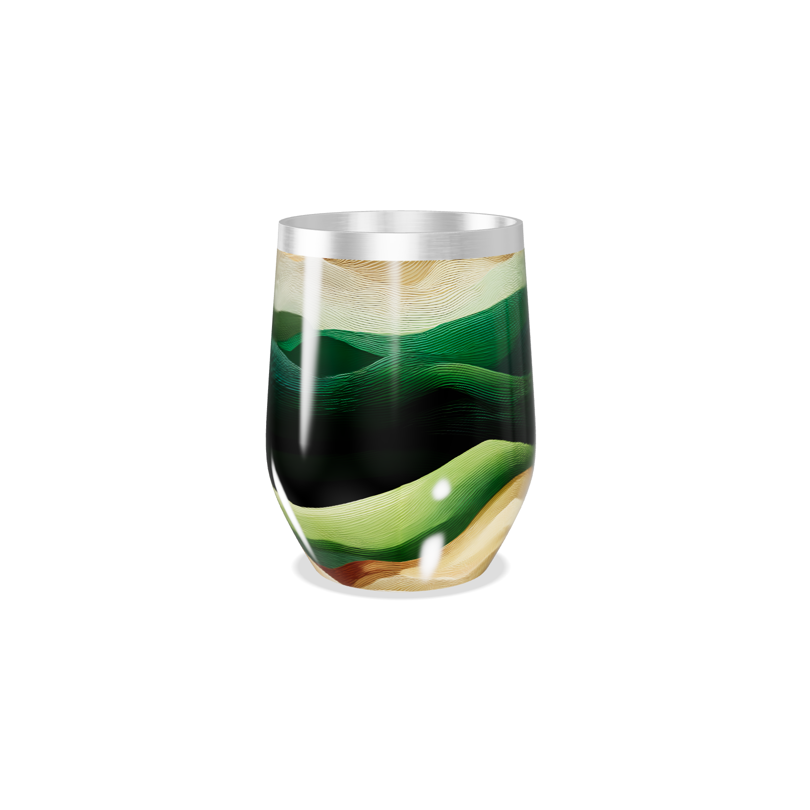 Copo Térmico Slim - Estampa Ondas Verdes