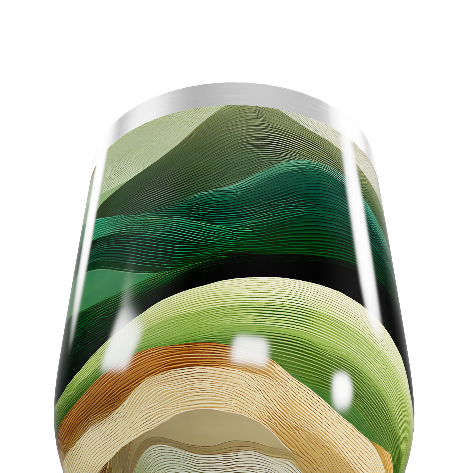 Copo Térmico Slim - Estampa Ondas Verdes