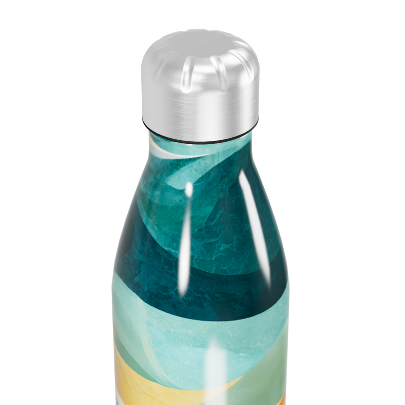 Garrafa Inox - Estampa Ondas Coloridas