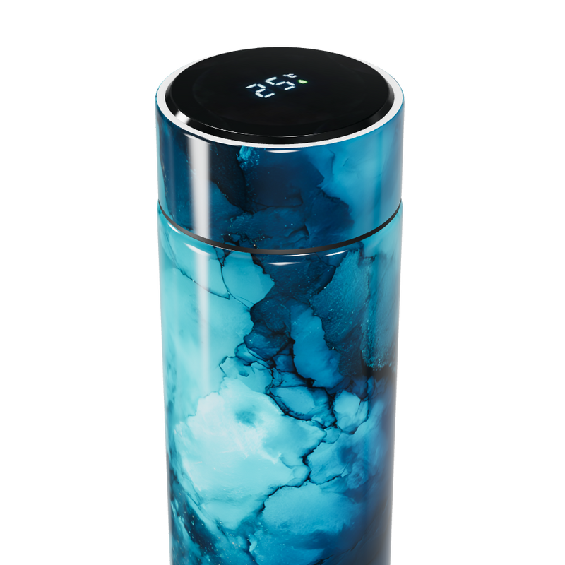 Garrafa Térmica Touch - Azul Marmorizado