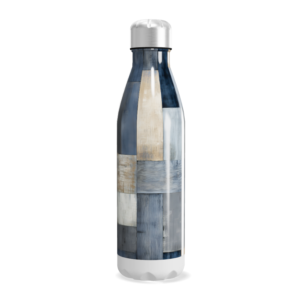 Garrafa Inox - Estampa Azul e Cinza