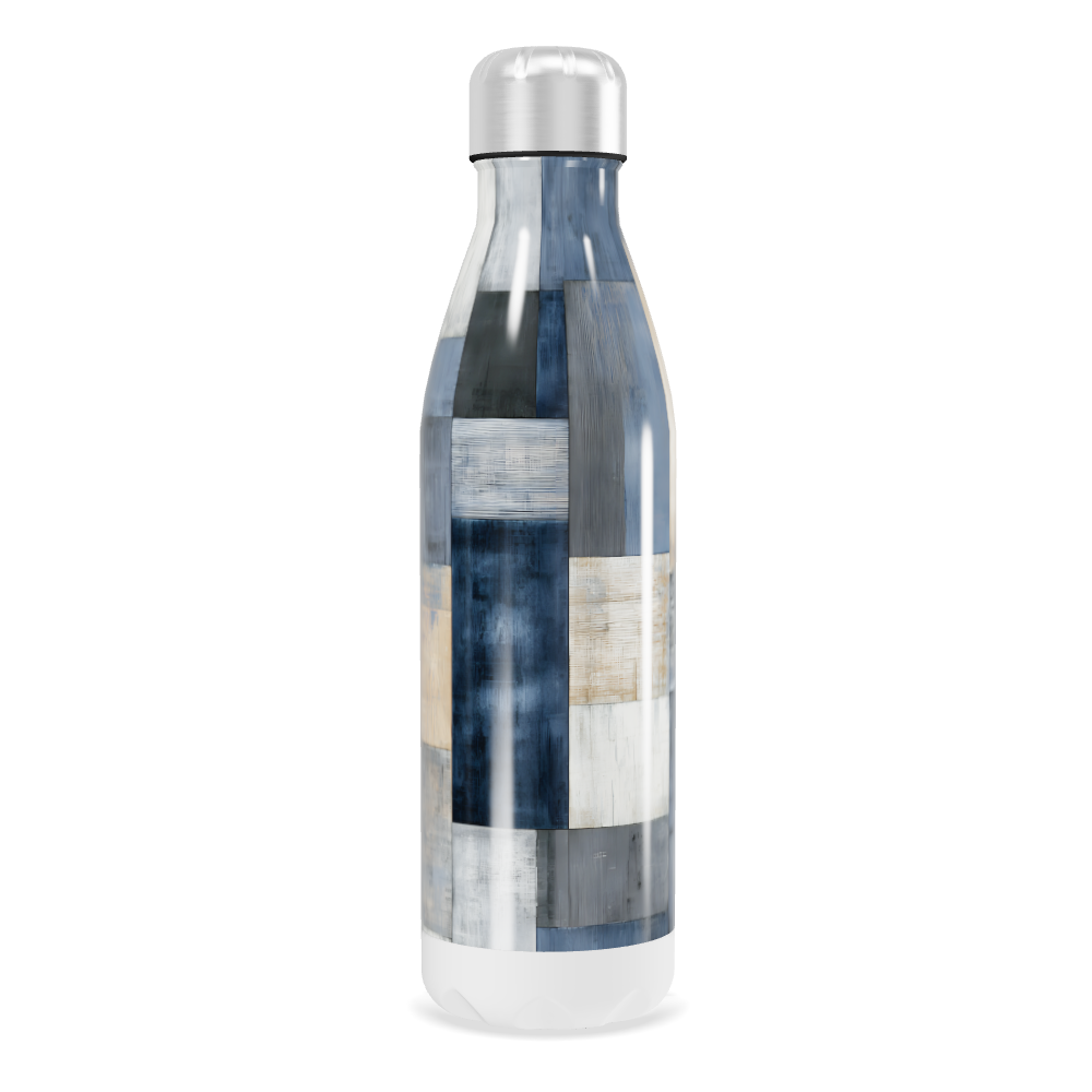 Garrafa Inox - Estampa Azul e Cinza