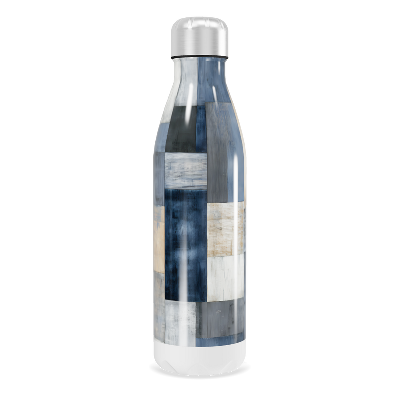 Garrafa Inox - Estampa Azul e Cinza