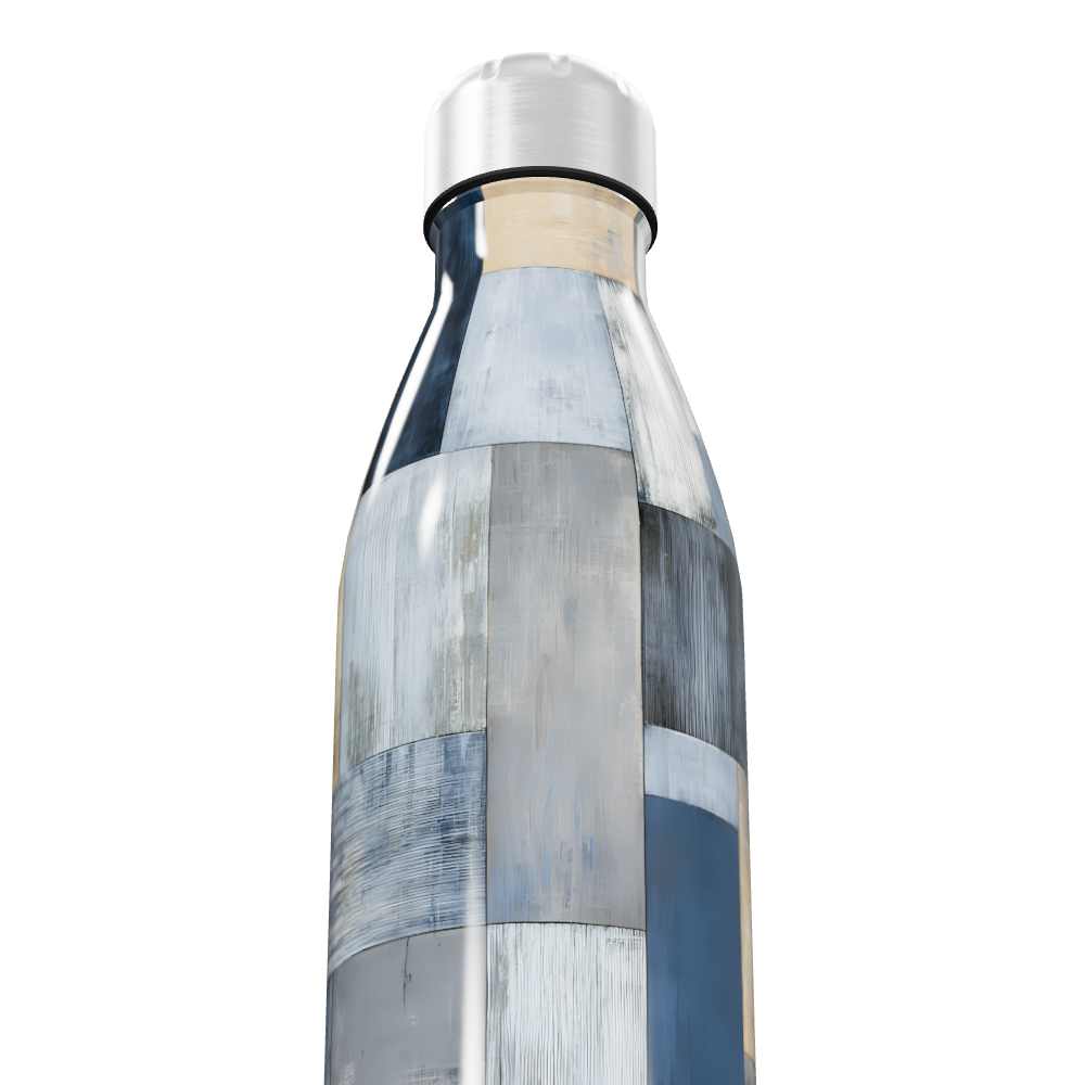 Garrafa Inox - Estampa Azul e Cinza