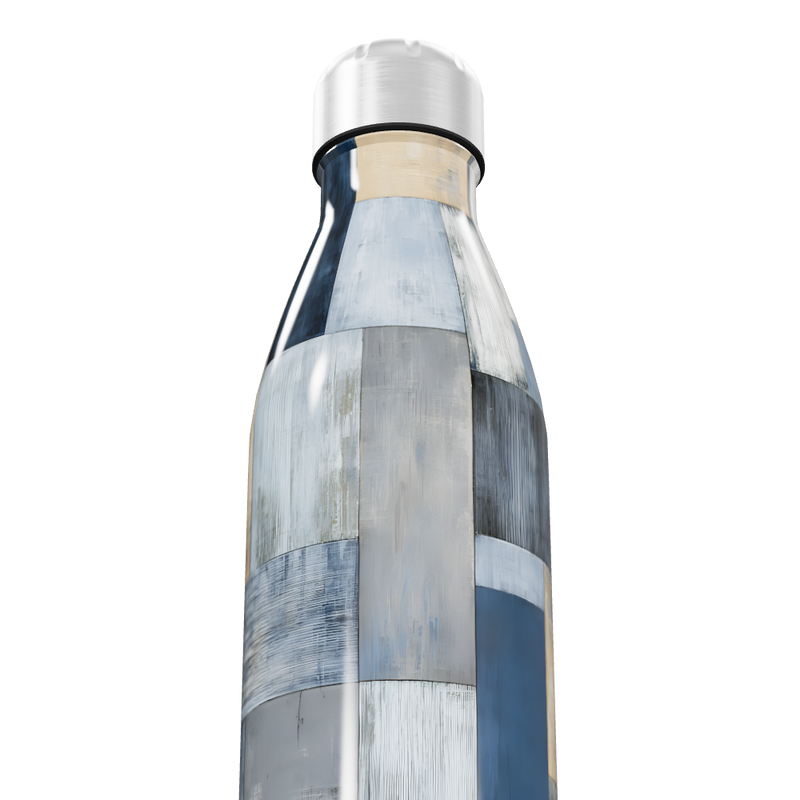 Garrafa Inox - Estampa Azul e Cinza