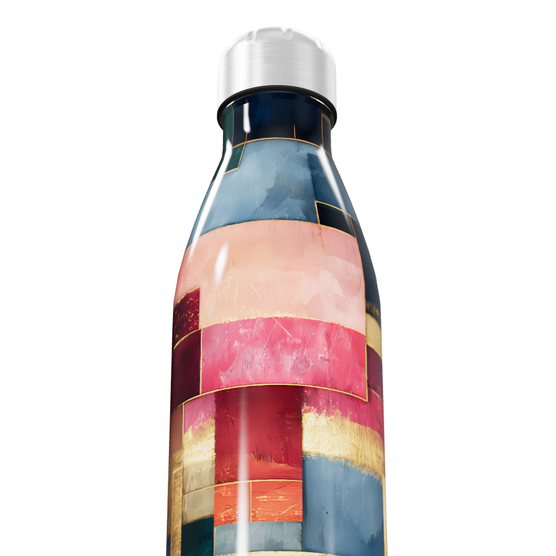 Garrafa Inox - Multicolorida Abstrata