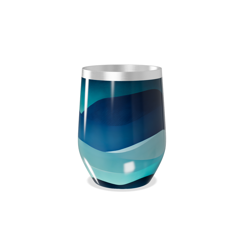 Copo Térmico Slim - Azul com Ondas