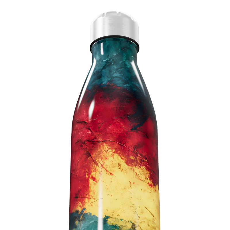 Garrafa Inox - Estampa Colorida Marmorizada