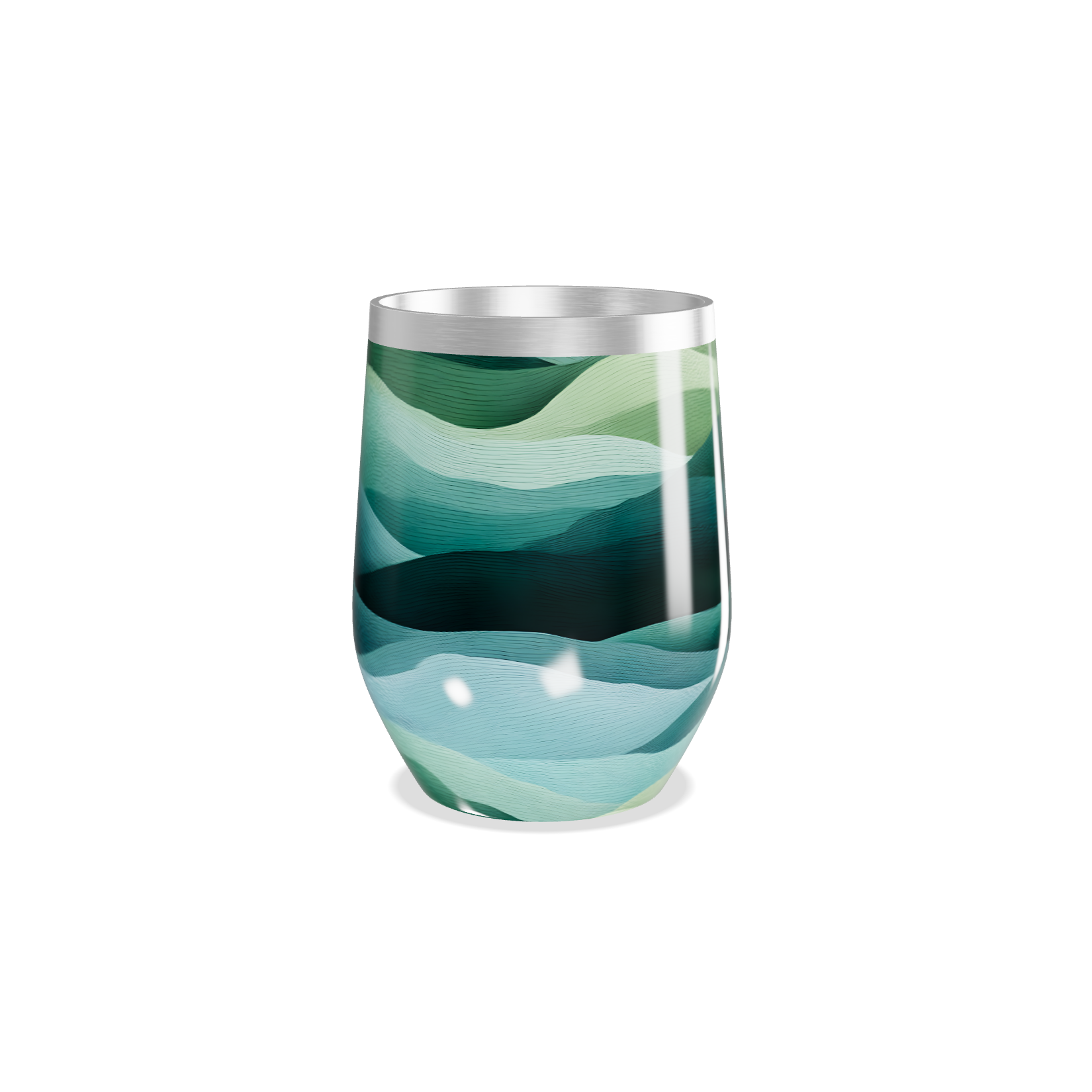 Copo Térmico Slim - Ondas Verdes Aço Inox