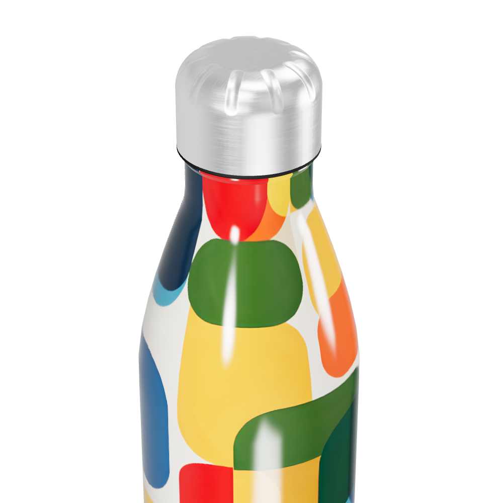 Garrafa Inox - Colorida com Estampa Geométrica