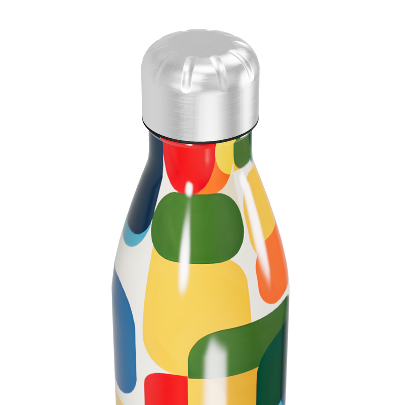 Garrafa Inox - Colorida com Estampa Geométrica