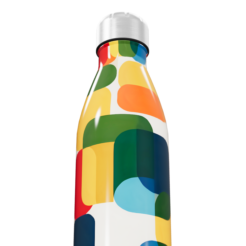 Garrafa Inox - Colorida com Estampa Geométrica