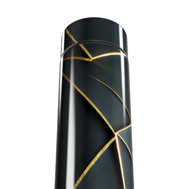 Garrafa Térmica Touch - Preta com Detalhes Dourados