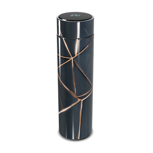 Garrafa Térmica Touch - Preta com Linhas Douradas