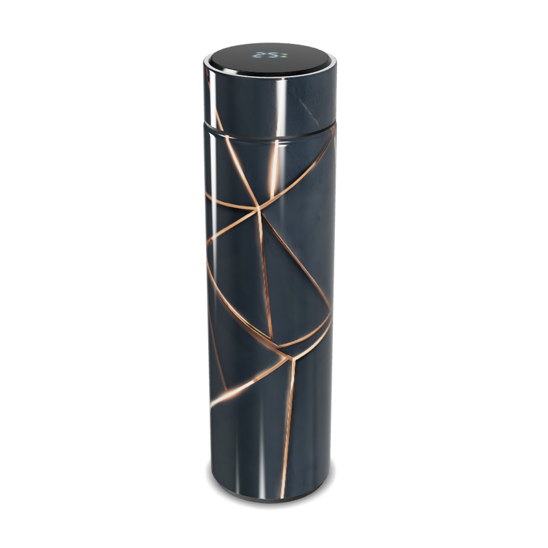 Garrafa Térmica Touch - Preta com Linhas Douradas