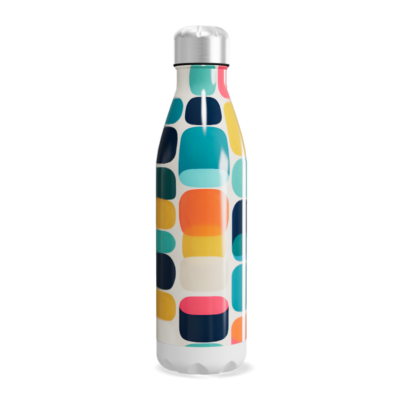 Garrafa Inox - Colorida com Estampa Geométrica