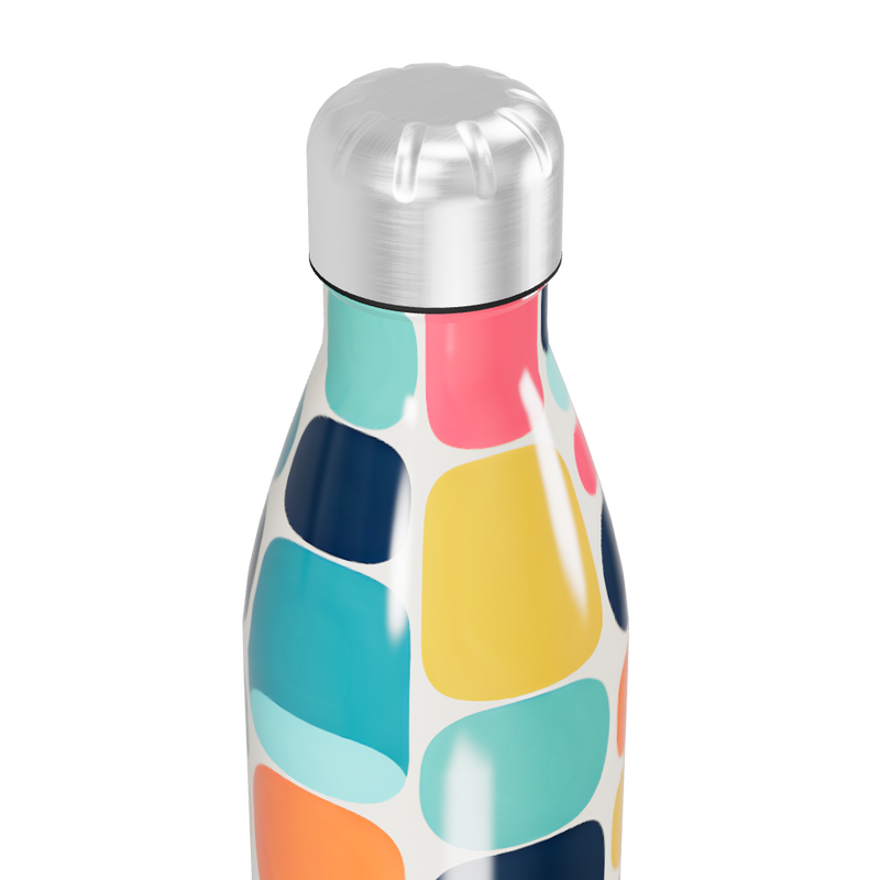 Garrafa Inox - Colorida com Estampa Geométrica
