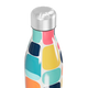 Garrafa Inox - Colorida com Estampa Geométrica