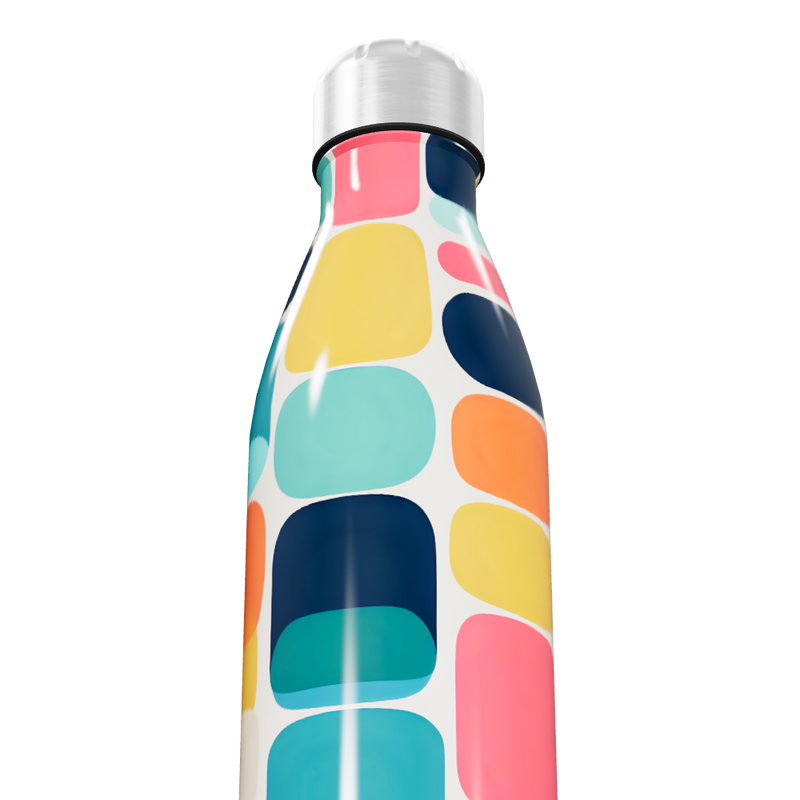 Garrafa Inox - Colorida com Estampa Geométrica
