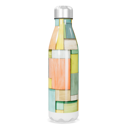 Garrafa Inox - Estampa Geométrica Colorida