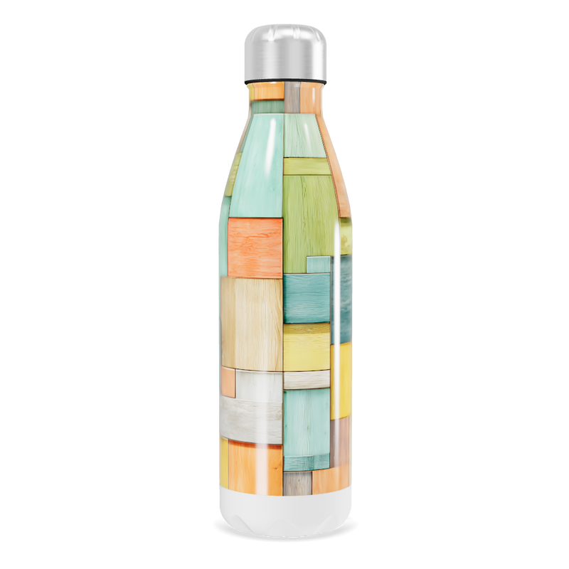Garrafa Inox - Estampa Geométrica Colorida