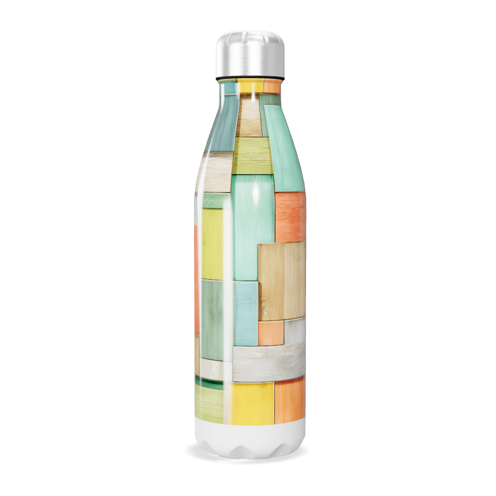 Garrafa Inox - Estampa Geométrica Colorida