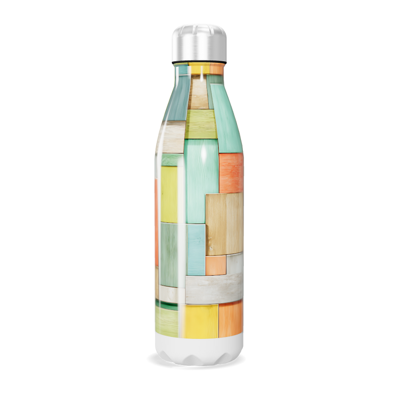 Garrafa Inox - Estampa Geométrica Colorida