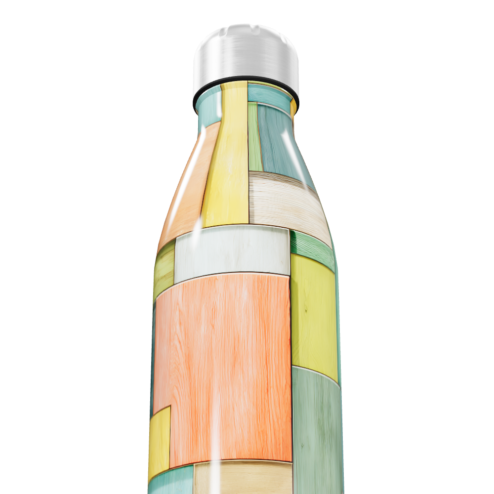 Garrafa Inox - Estampa Geométrica Colorida