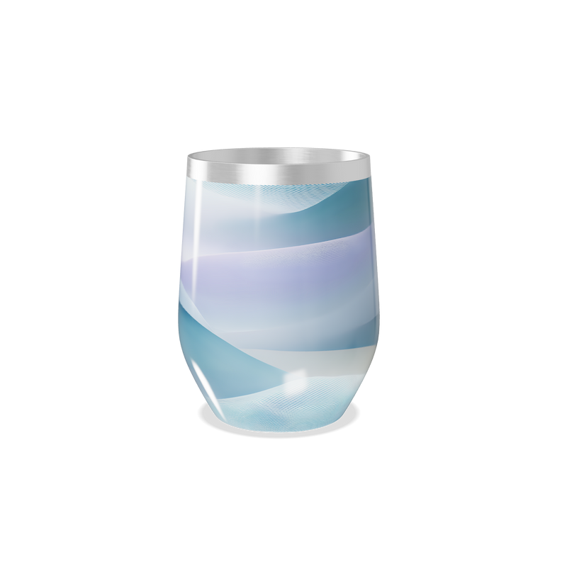 Copo Térmico Slim - Azul e Branco Inox