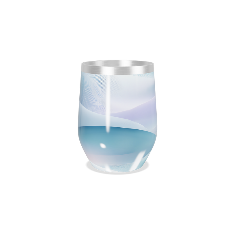 Copo Térmico Slim - Azul e Branco Inox