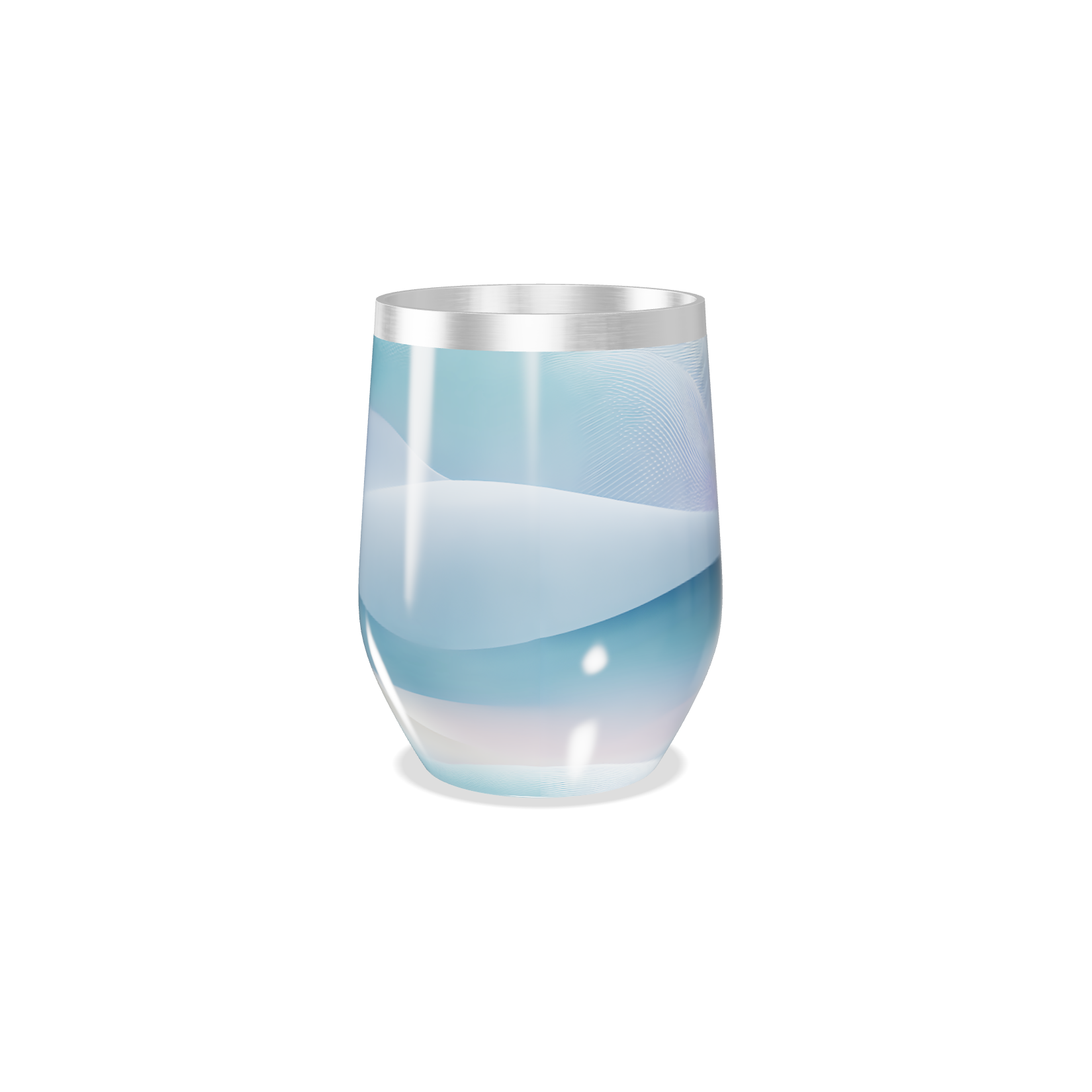 Copo Térmico Slim - Azul e Branco Inox