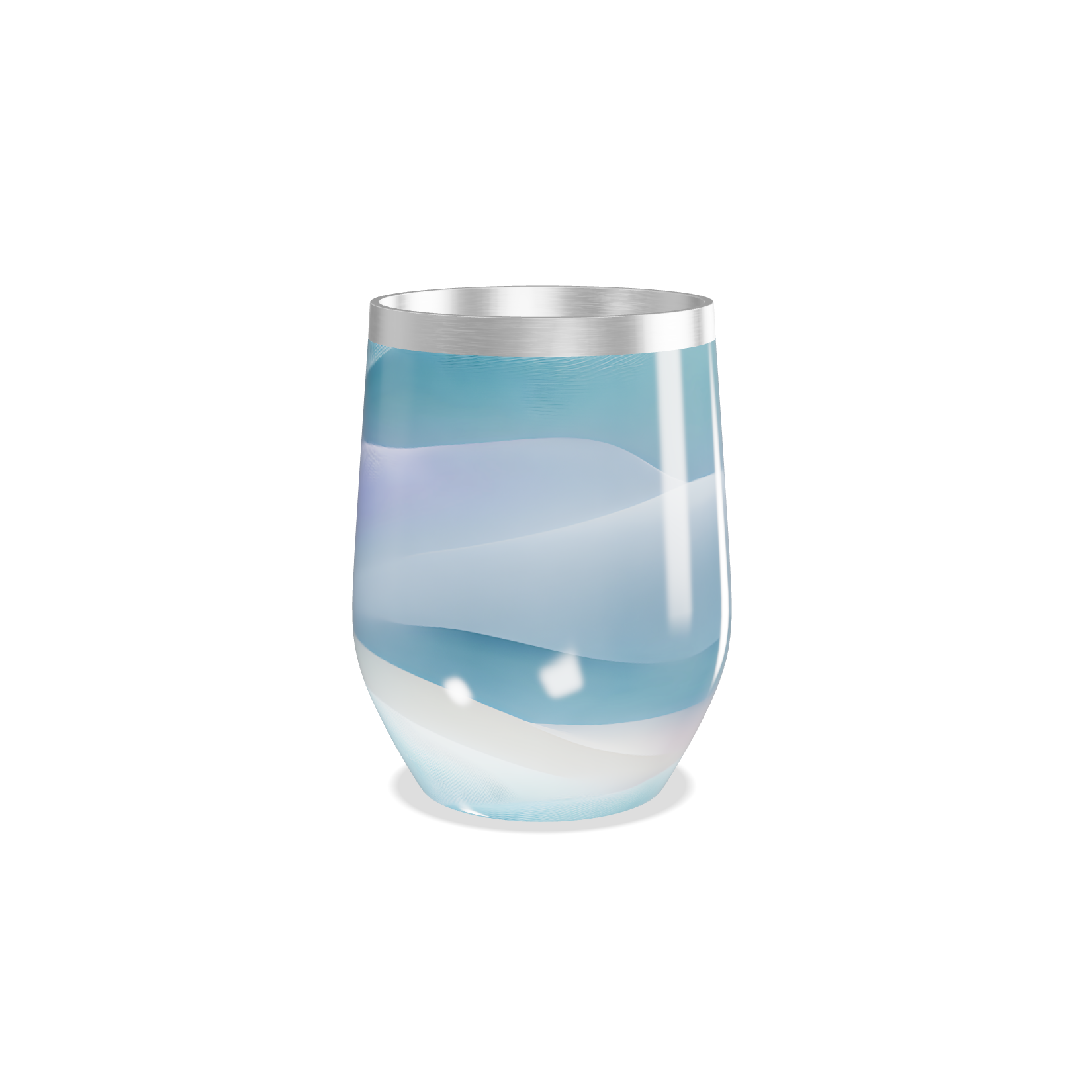 Copo Térmico Slim - Azul e Branco Inox