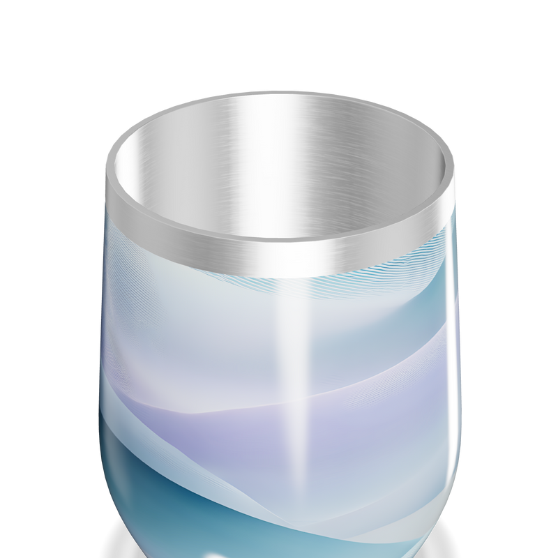 Copo Térmico Slim - Azul e Branco Inox