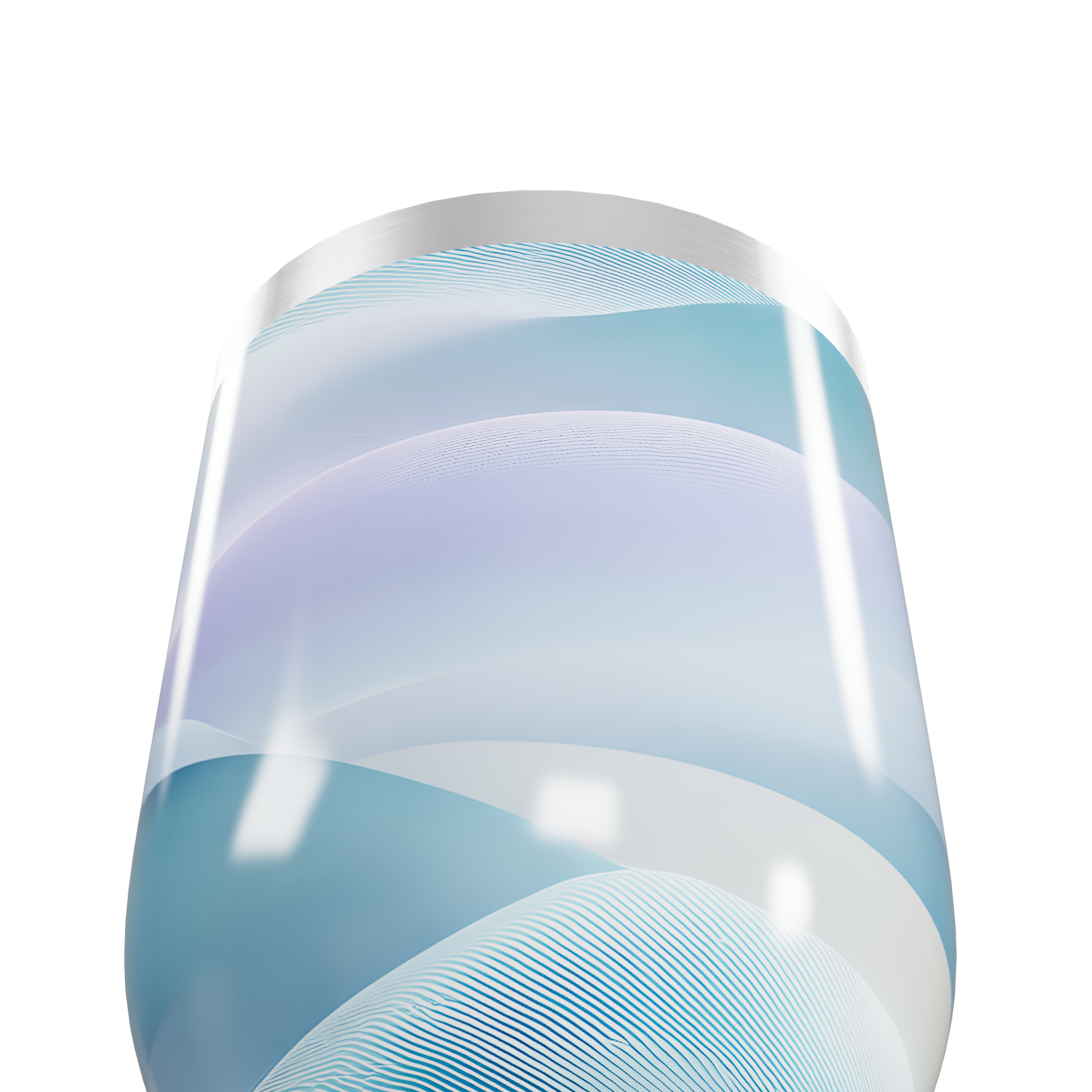 Copo Térmico Slim - Azul e Branco Inox