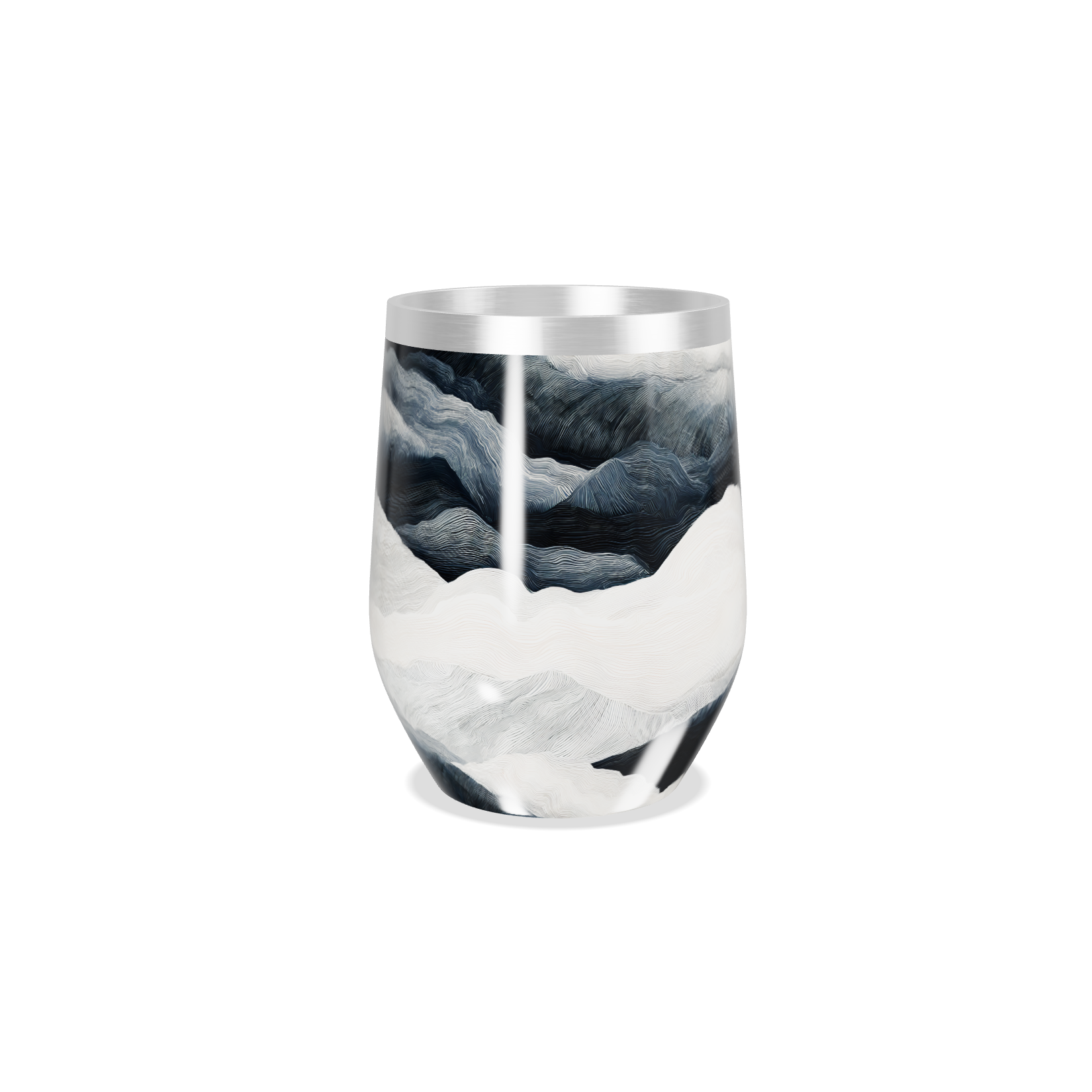 Copo Térmico Slim - Preto e Branco Abstrato