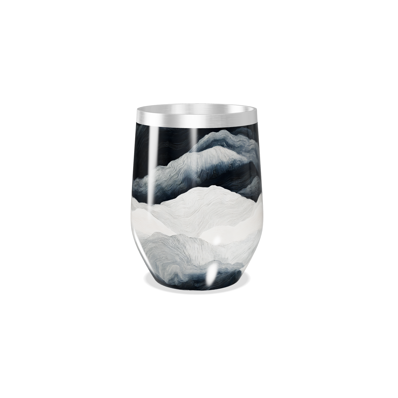 Copo Térmico Slim - Preto e Branco Abstrato